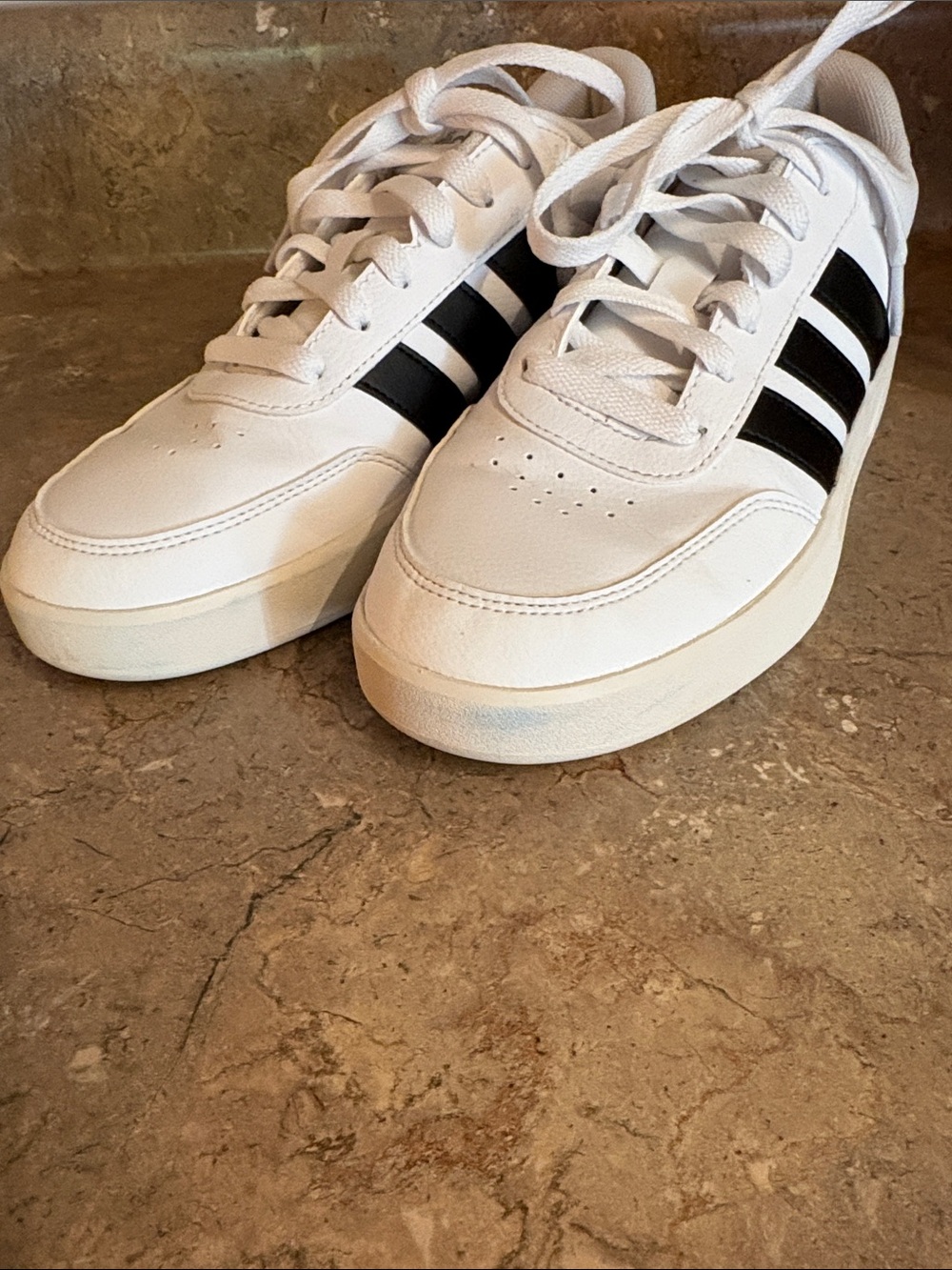 adidas White and Black Athletic Low-Top Sneakers